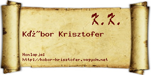 Kóbor Krisztofer névjegykártya